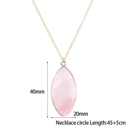 Rose Quartz Necklace – 18K Gold-Plated Natural Stone Pendant