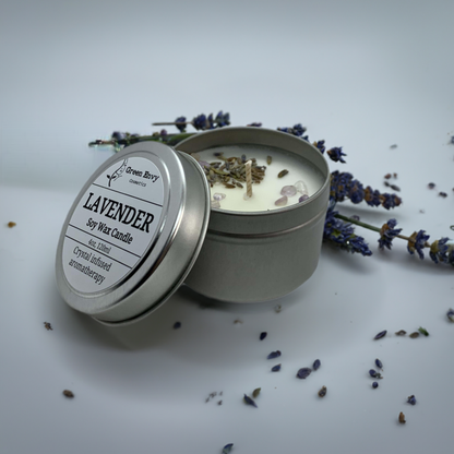 LAVENDER- CRYSTAL INFUSED AROMATHERAPY CANDLE