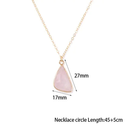 Rose Quartz Necklace – 18K Gold-Plated Natural Stone Pendant