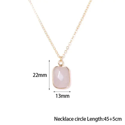 Rose Quartz Necklace – 18K Gold-Plated Natural Stone Pendant