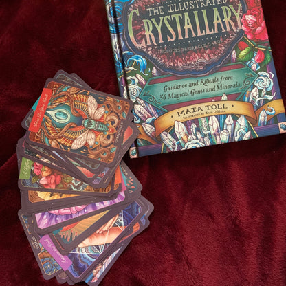 Illustrated Crystallary (Hardcover) + 36 Oracle Cards Guidance and Rituals from 36 Magical Gems and Minerals