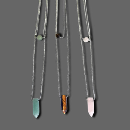 LAYERED BEAD AND POINT NECKLACES