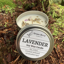 Load image into Gallery viewer, LAVENDER- CRYSTAL INFUSED AROMATHERAPY CANDLE - GreenEnvyCosmetics 
